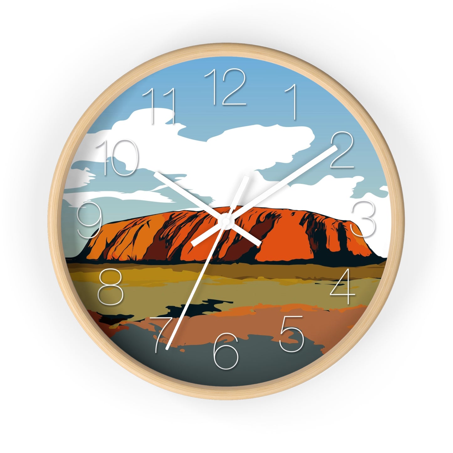Uluru Sunset. Original Art. Northern Territory Wall Clock - vrmediadecor.vrmedia.com.au