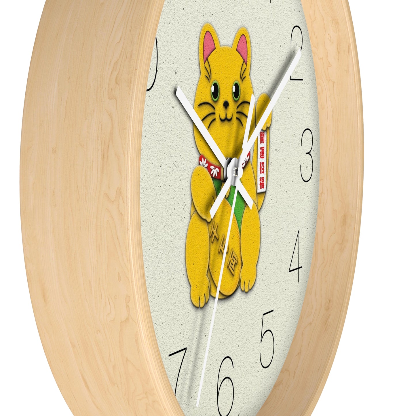 Gold Left Paw Maneki-Neko Attracting Customers and Opportunities Wall Clock - vrmediadecor.vrmedia.com.au