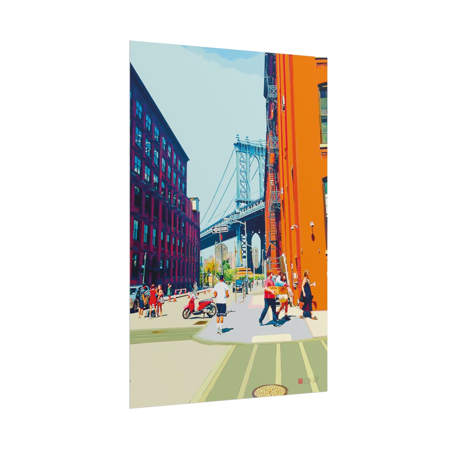 Summer in Dumbo - Minimalist Art Rolled Poster