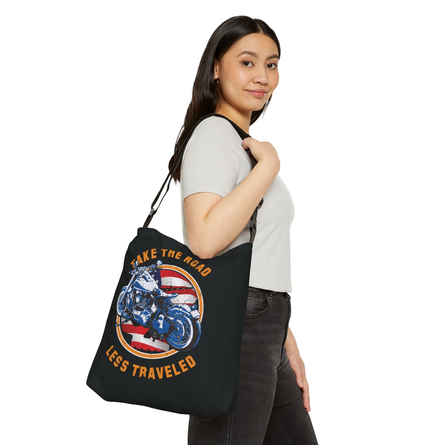 Take the Road Less Traveled Adjustable Tote Bag
