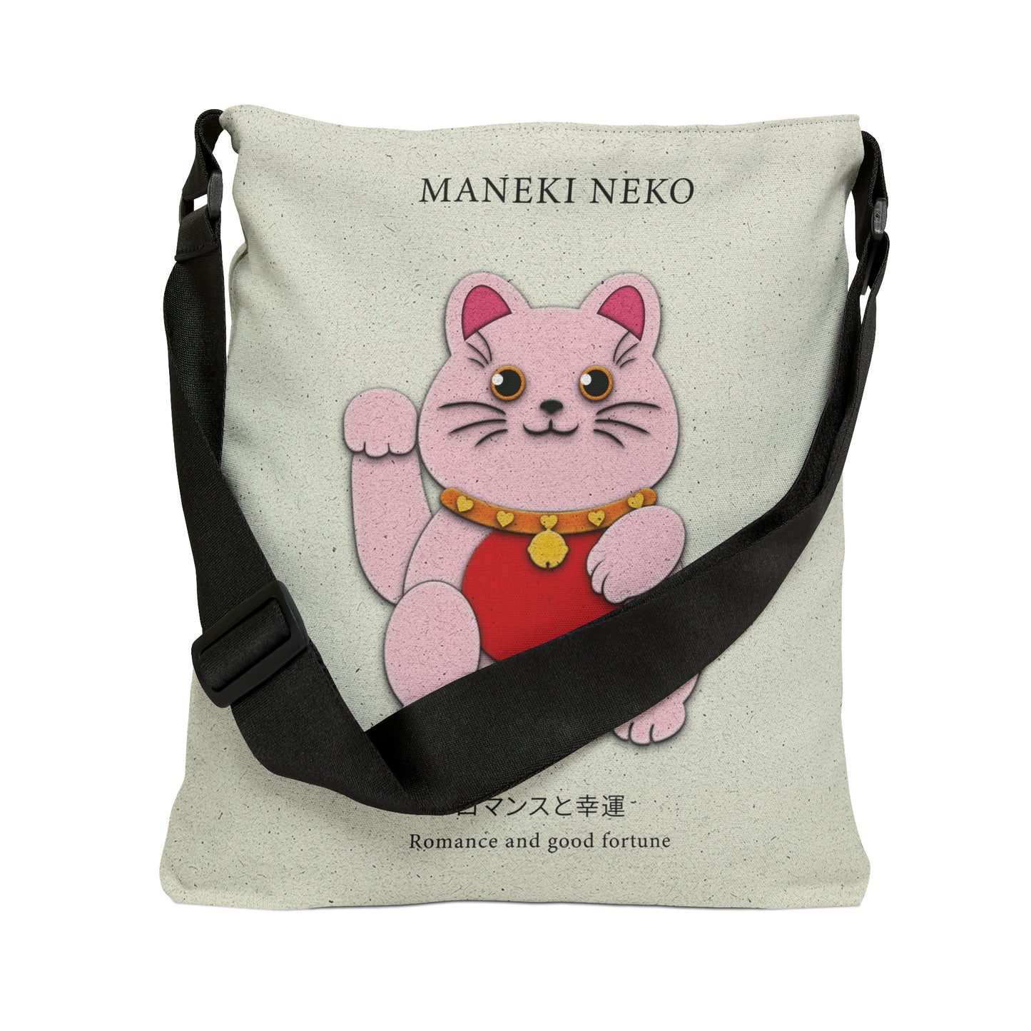 Pink Maneki Neko Adjustable Tote Bag