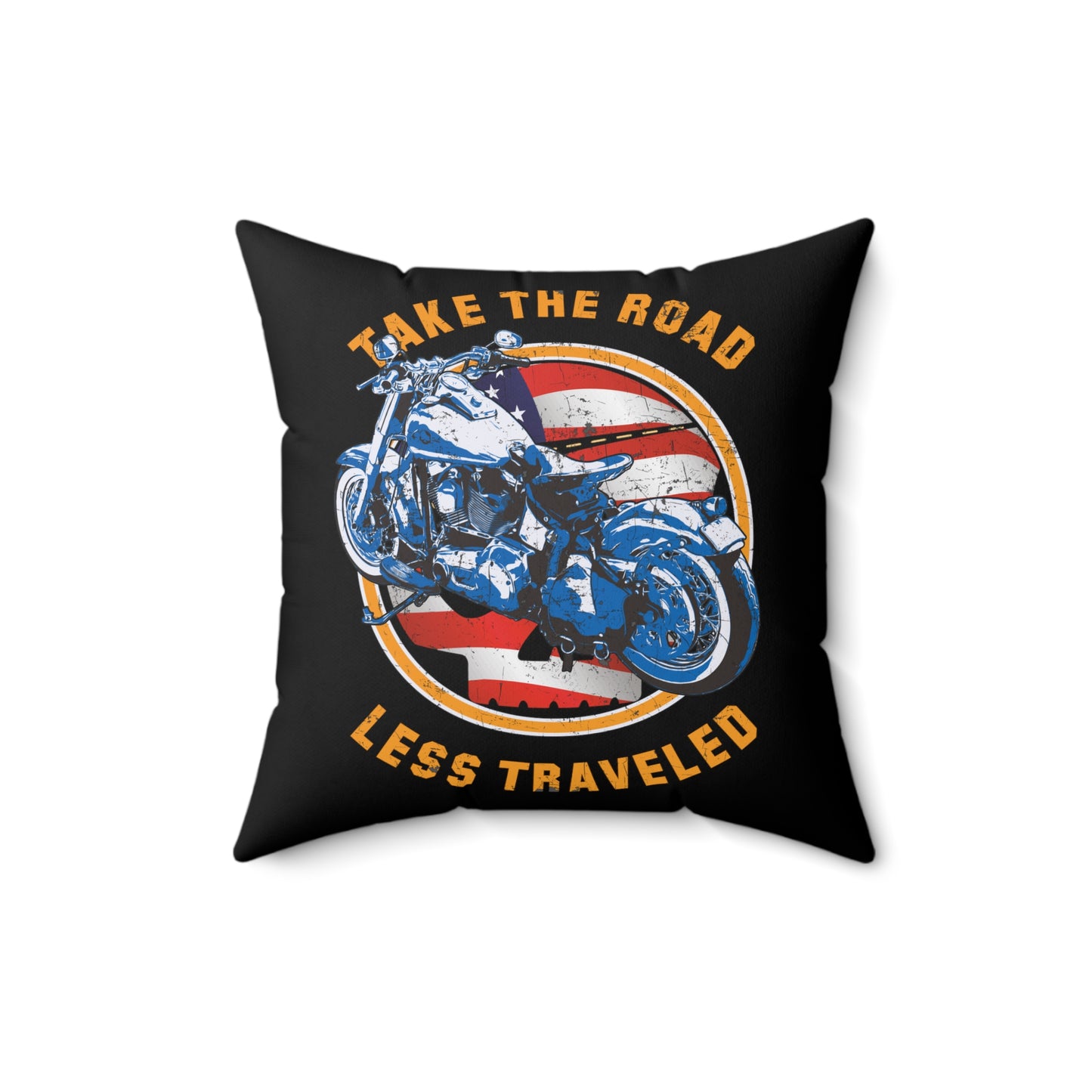 Take the Road Less Traveled Spun Polyester Square Pillow - vrmediadecor.vrmedia.com.au