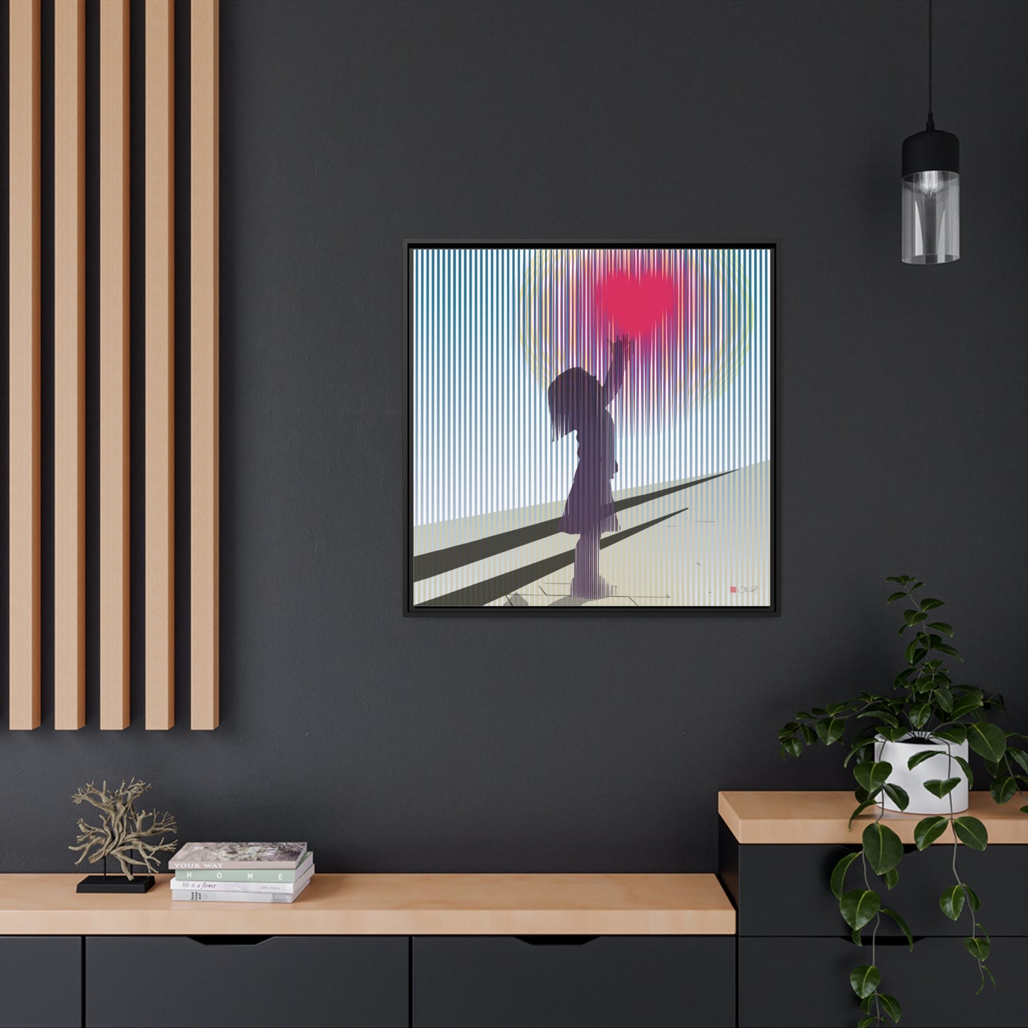 32x32" Framed Canvas: "Reach"