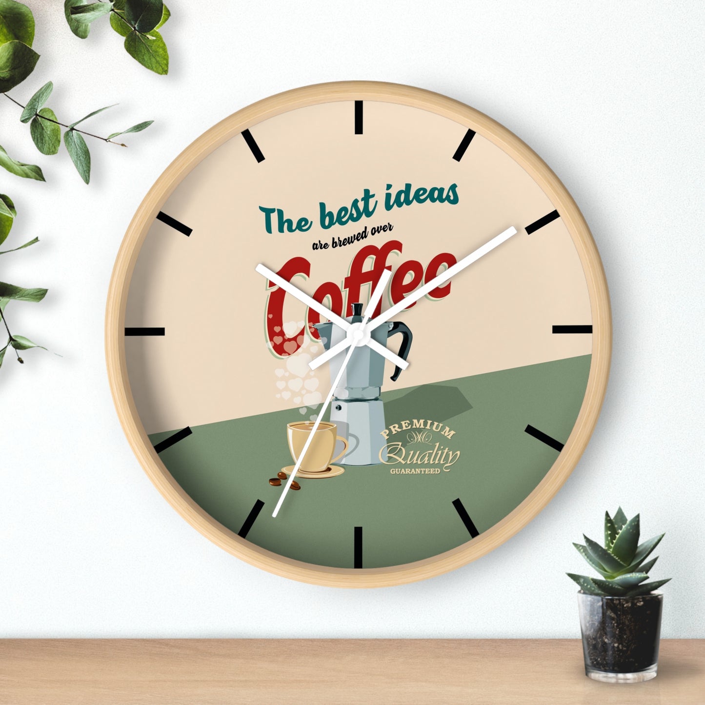 The Best Ideas are Brewed over Coffee Wall Clock - vrmediadecor.vrmedia.com.au