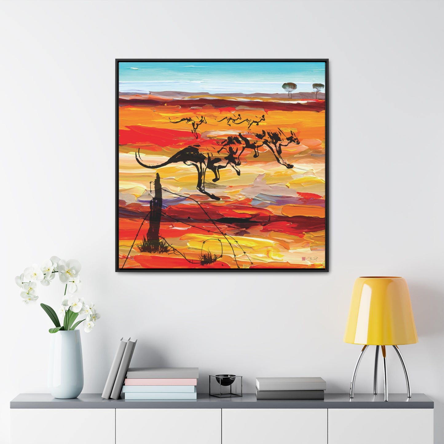 36x36" Framed Canvas Print: "Mob" - vrmediadecor.vrmedia.com.au