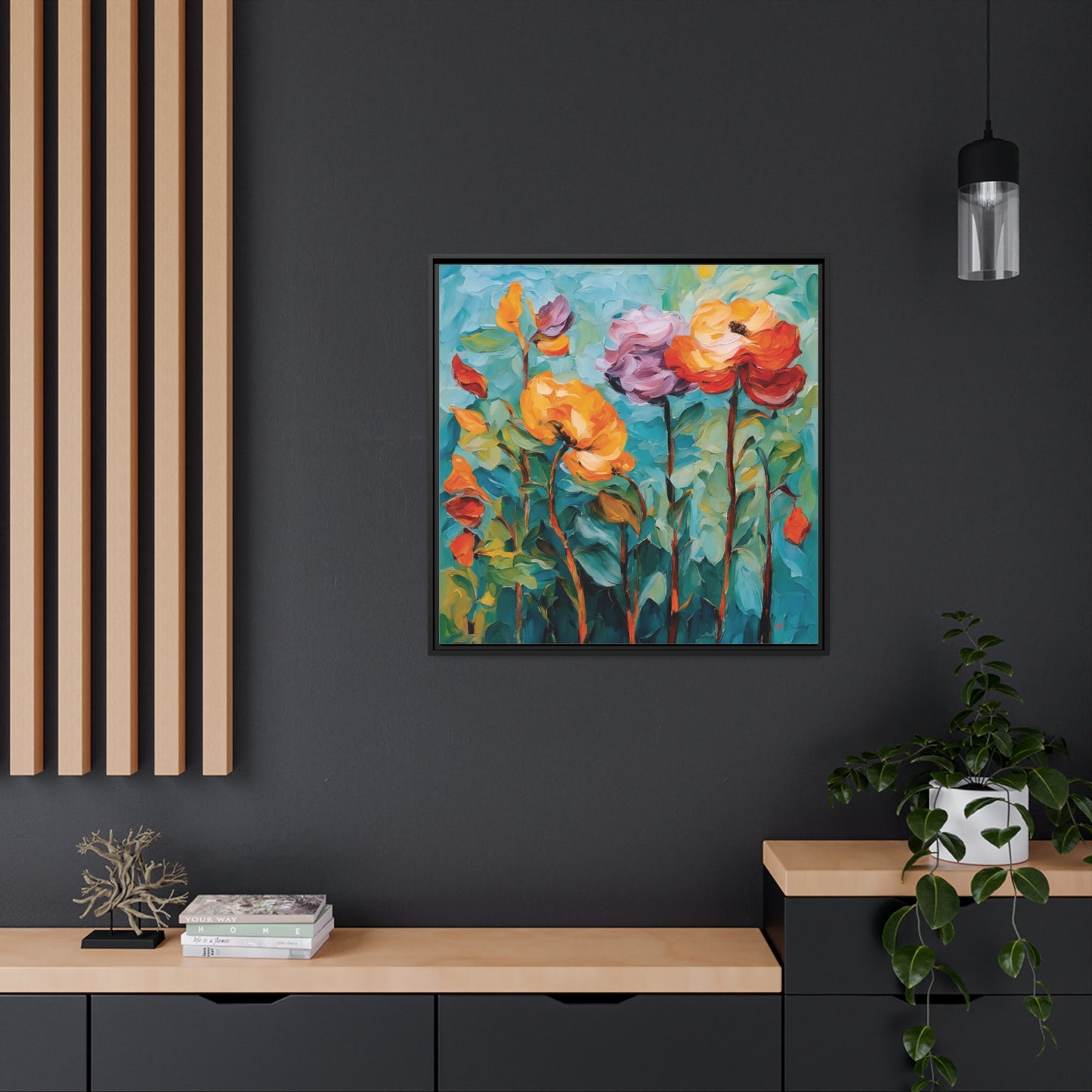 32x32" Framed Canvas: "How does your garden grow?"