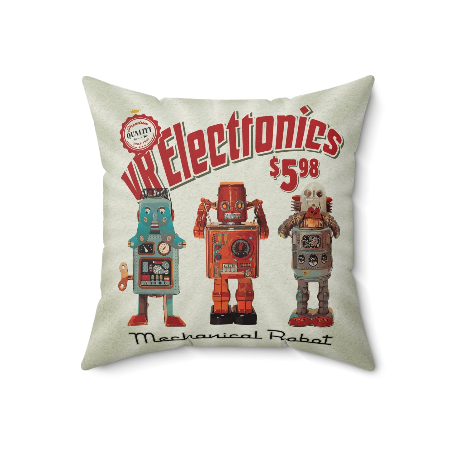 3 Wise Robots Spun Polyester Square Pillow