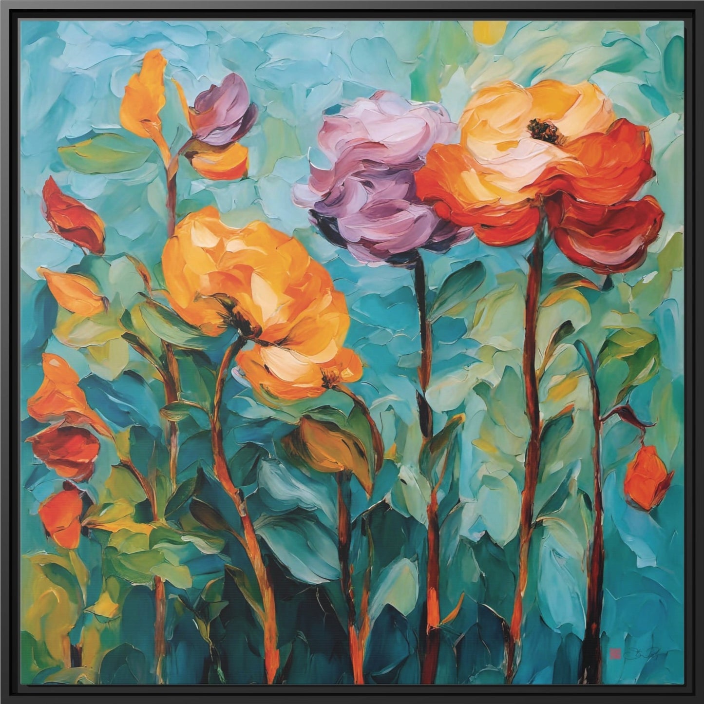 32x32" Framed Canvas: "How does your garden grow?"