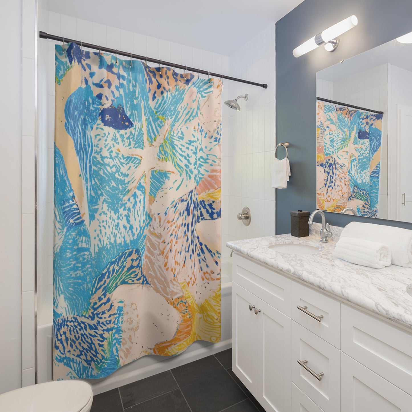 Starfish Shower Curtain - vrmediadecor.vrmedia.com.au