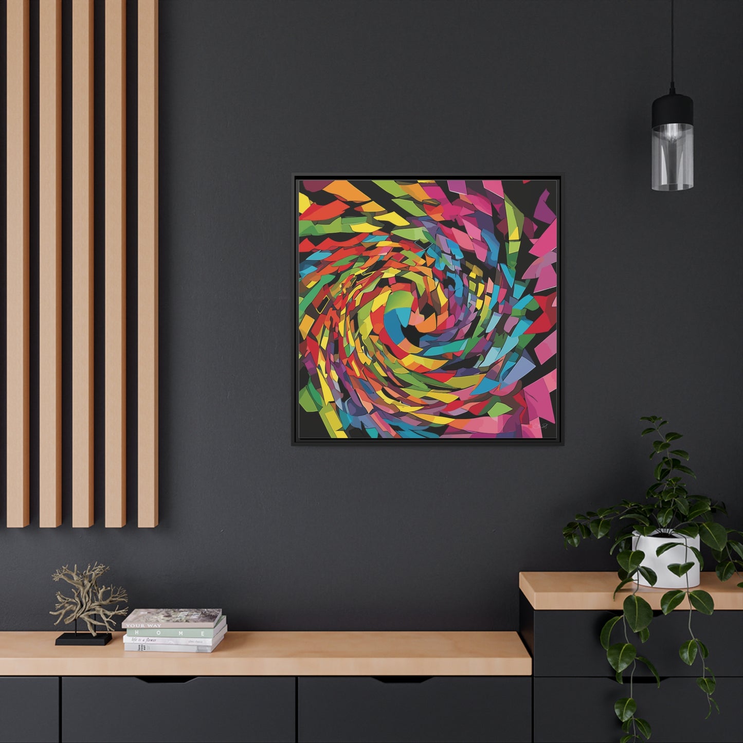 32x32" Framed Canvas: "Primary Wave"