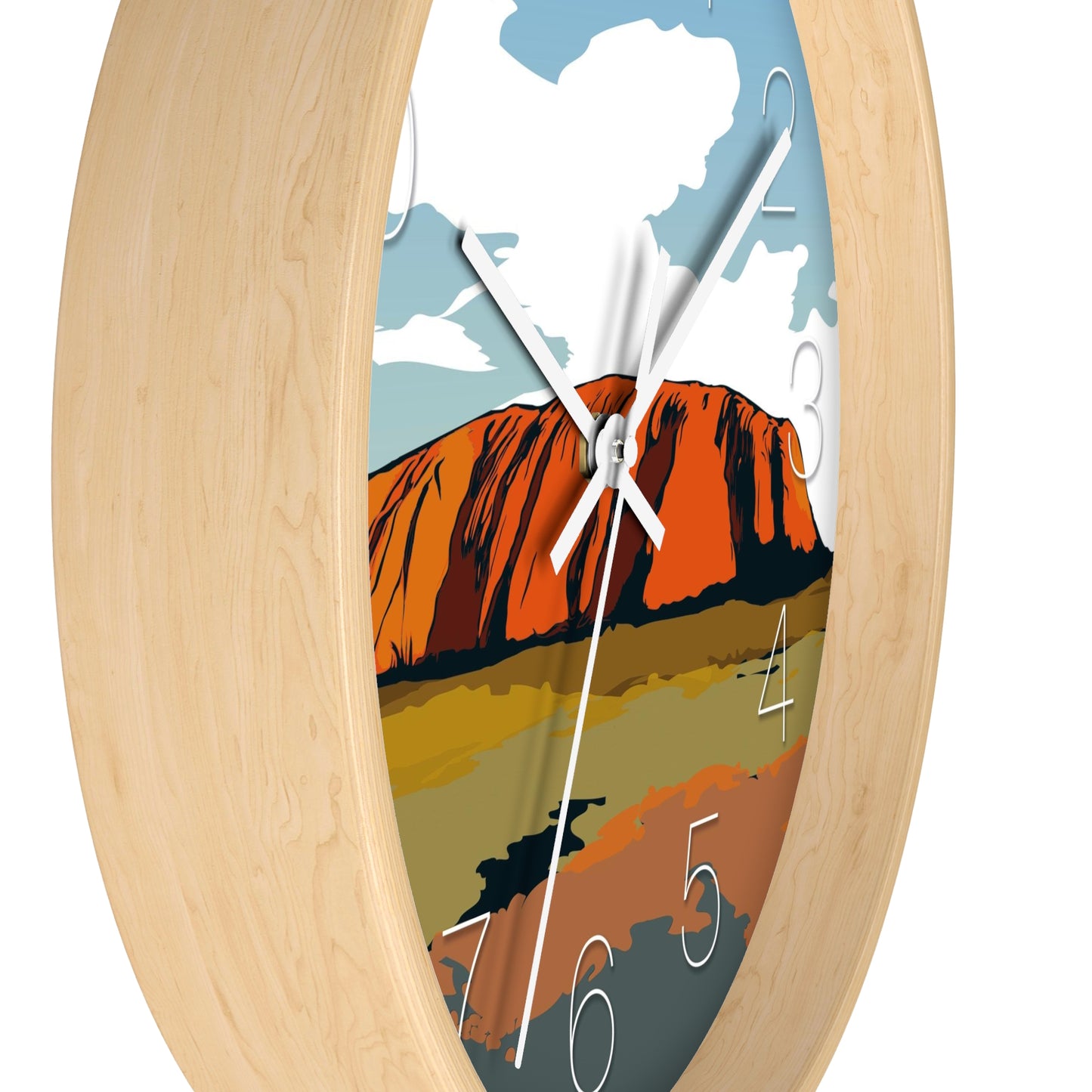 Uluru Sunset. Original Art. Northern Territory Wall Clock - vrmediadecor.vrmedia.com.au