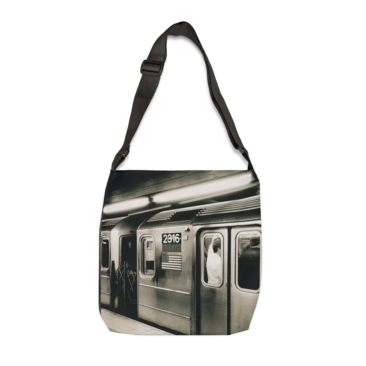 Retro Subway Train 2316 Adjustable Tote Bag