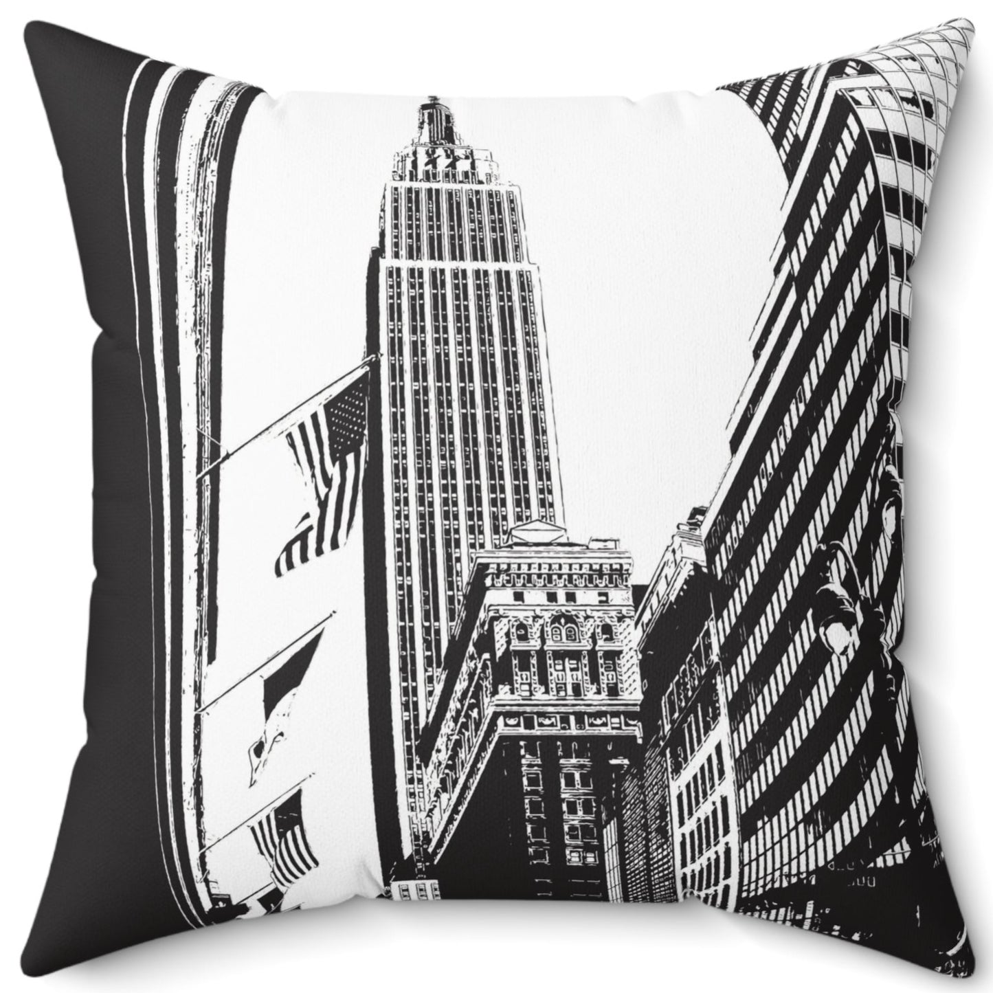 Empire State Building New York Spun Polyester Square Pillow