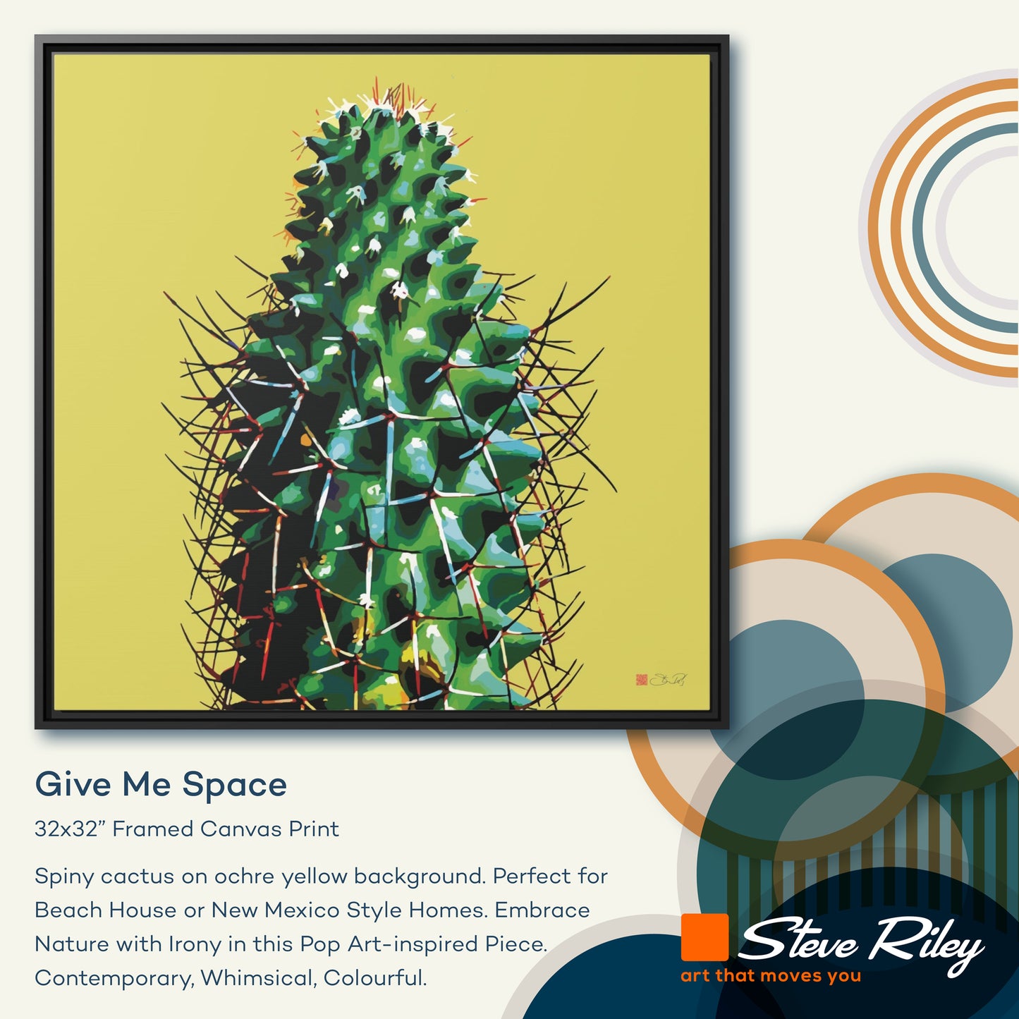 32x32" Framed Canvas: "Give Me Space"