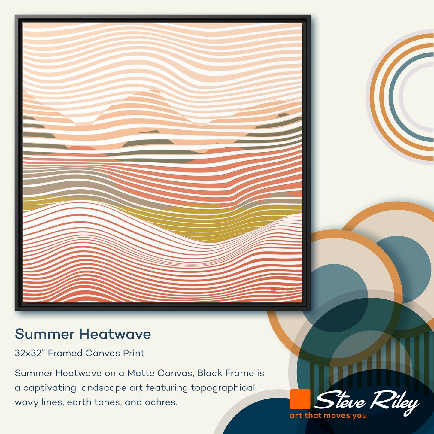 32x32" Framed Canvas: "Summer Heatwave"