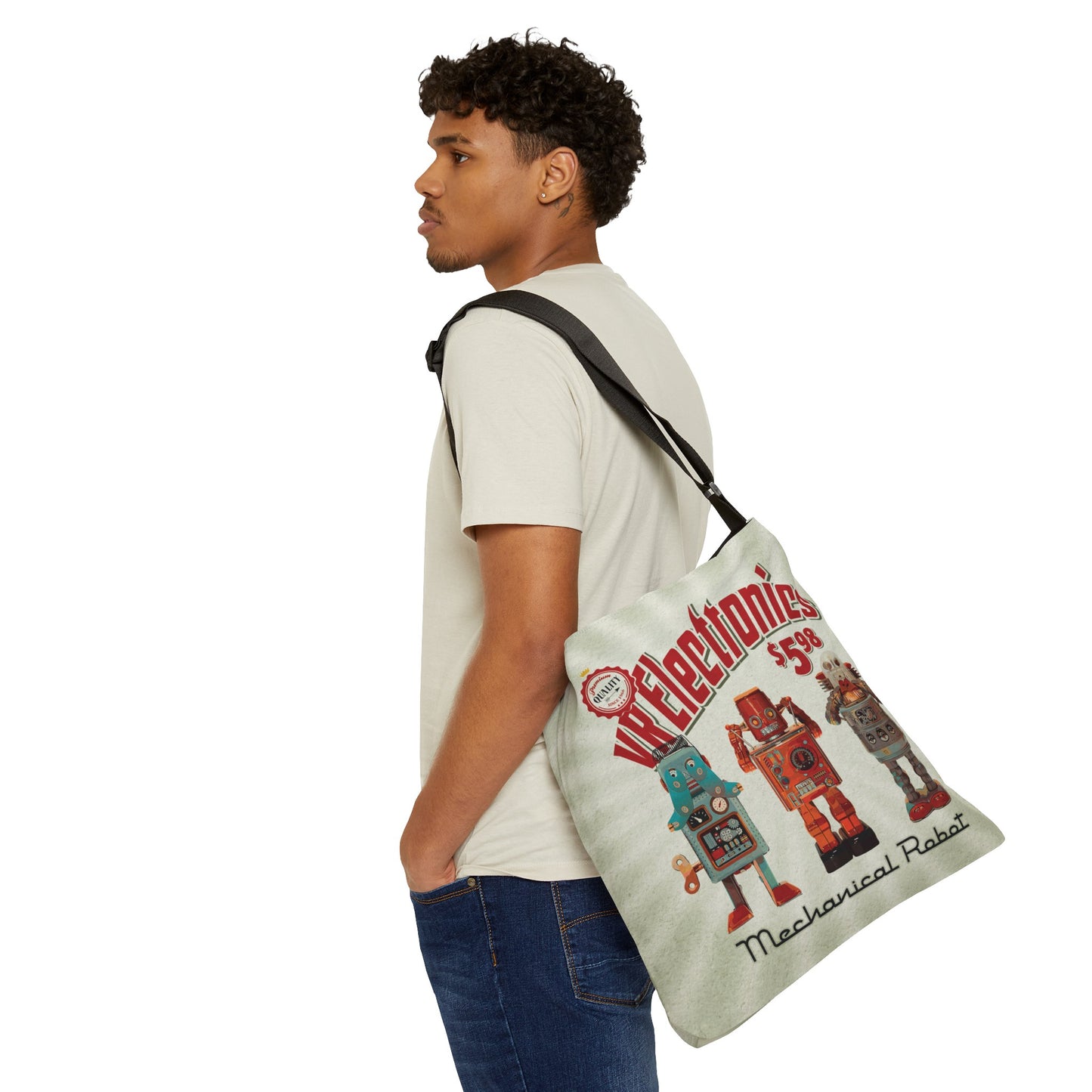 3 Wise Robots Adjustable Tote Bag