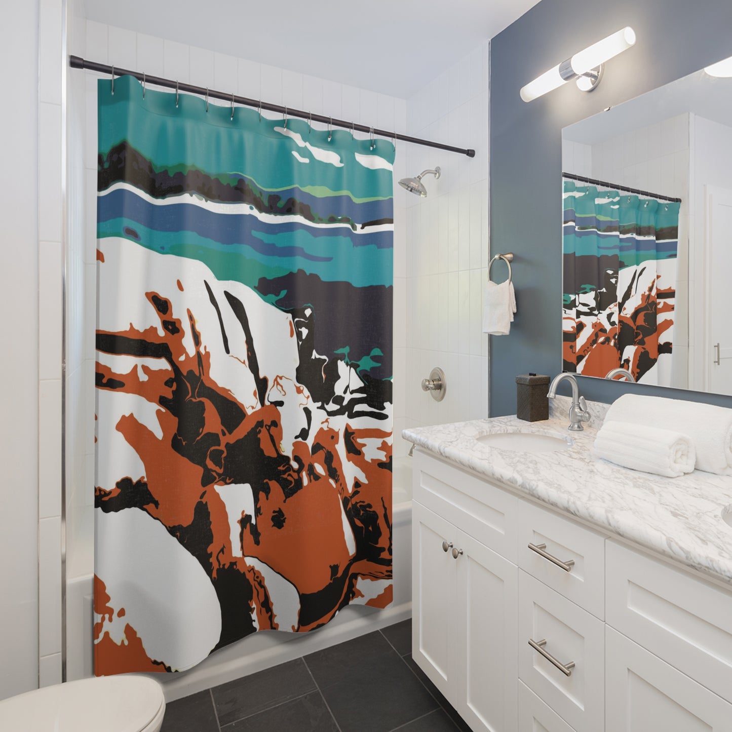 Bay of Fires Shower Curtain - vrmediadecor.vrmedia.com.au
