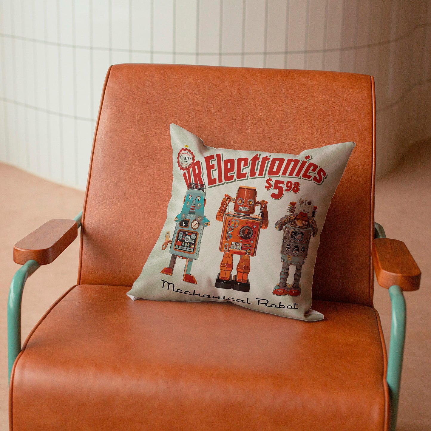 3 Wise Robots Spun Polyester Square Pillow