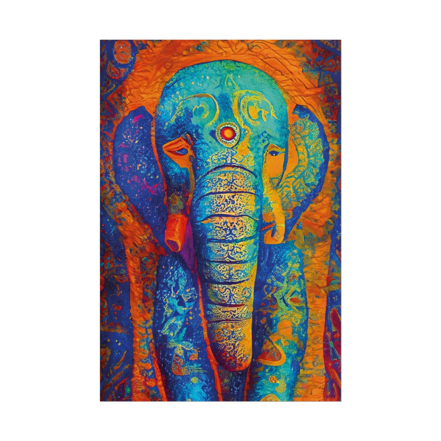 Mystic Mourning - Abstract Elephant Art Rolled Poster