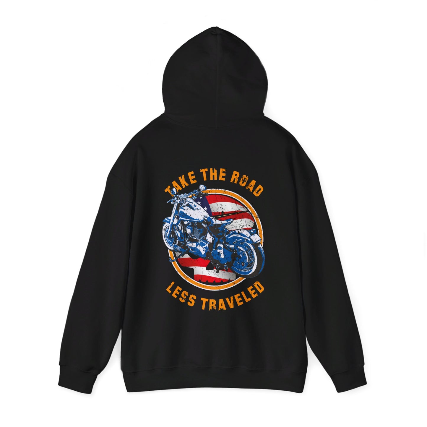 Take the road less traveled USA Version Unisex Heavy Blend™ Hooded Sweatshirt - vrmediadecor.vrmedia.com.au