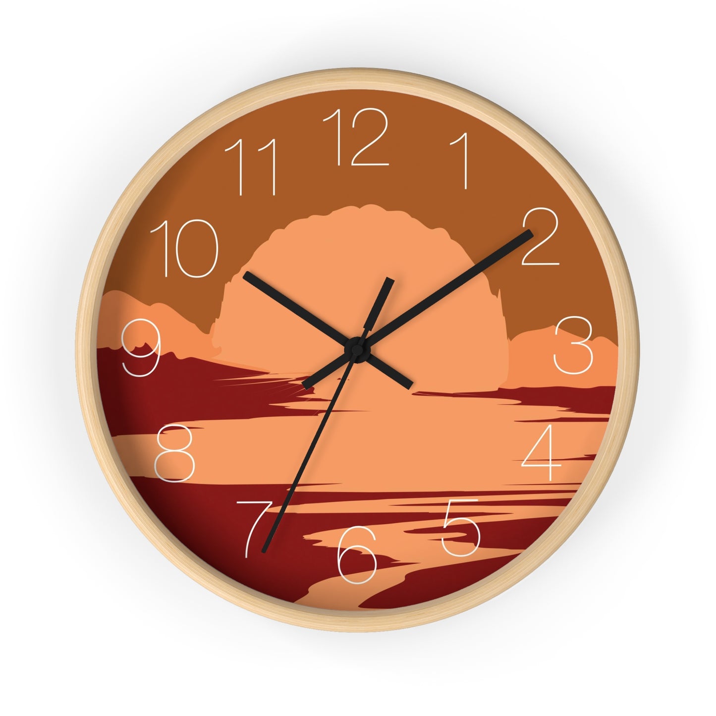 Sunset Landscape Wall Clock - vrmediadecor.vrmedia.com.au