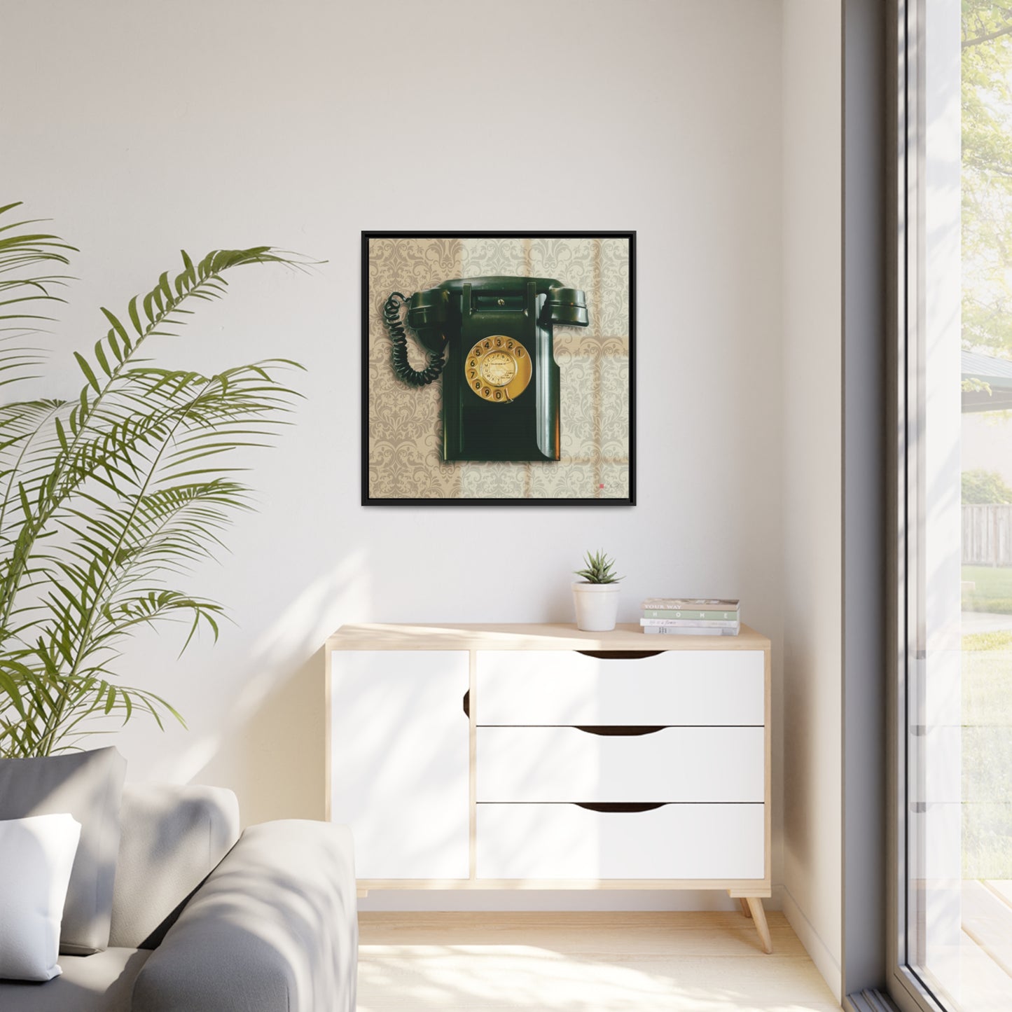 32x32" Framed Canvas: "Echoes of Nostalgia"