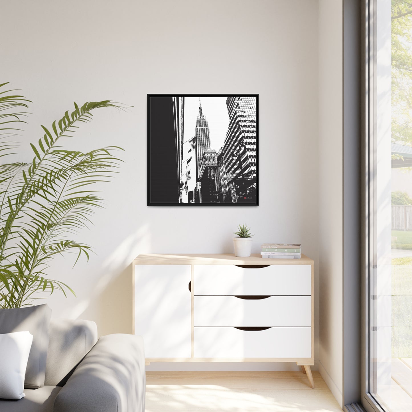 32x32" Framed Canvas: "Empire State Building New York"