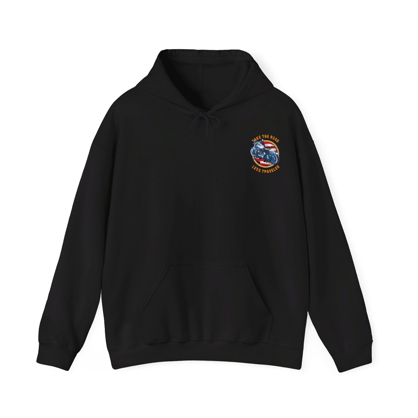 Take the road less traveled USA Version Unisex Heavy Blend™ Hooded Sweatshirt - vrmediadecor.vrmedia.com.au
