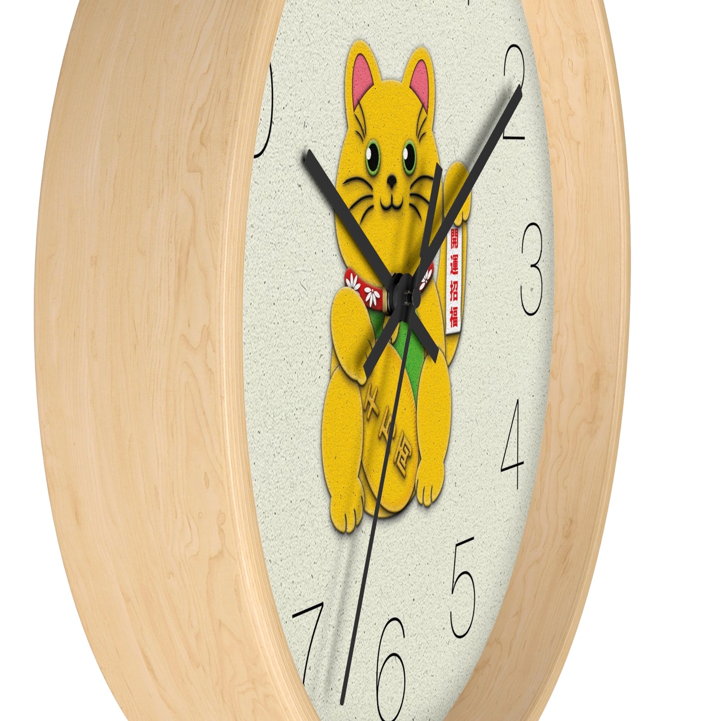 Gold Left Paw Maneki-Neko Attracting Customers and Opportunities Wall Clock - vrmediadecor.vrmedia.com.au