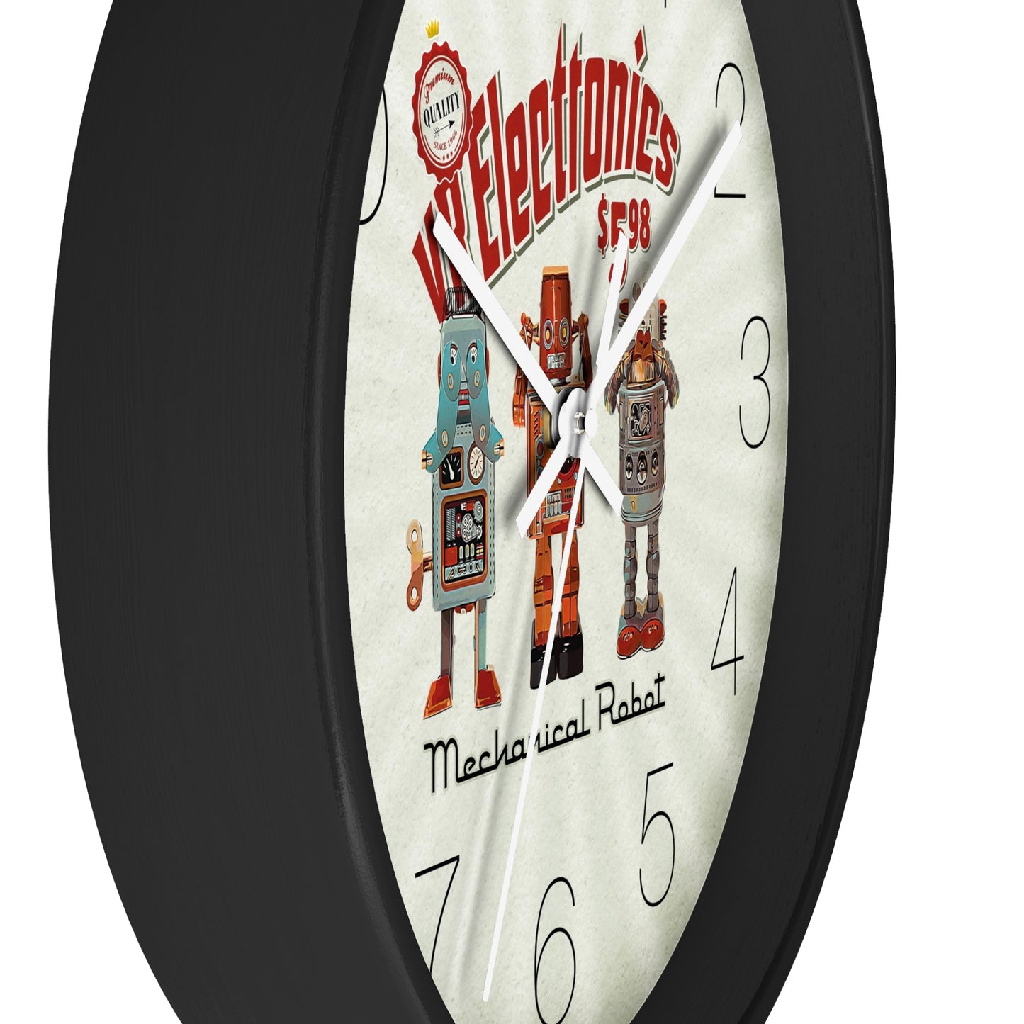 3 Wise Robots Wall Clock - vrmediadecor.vrmedia.com.au