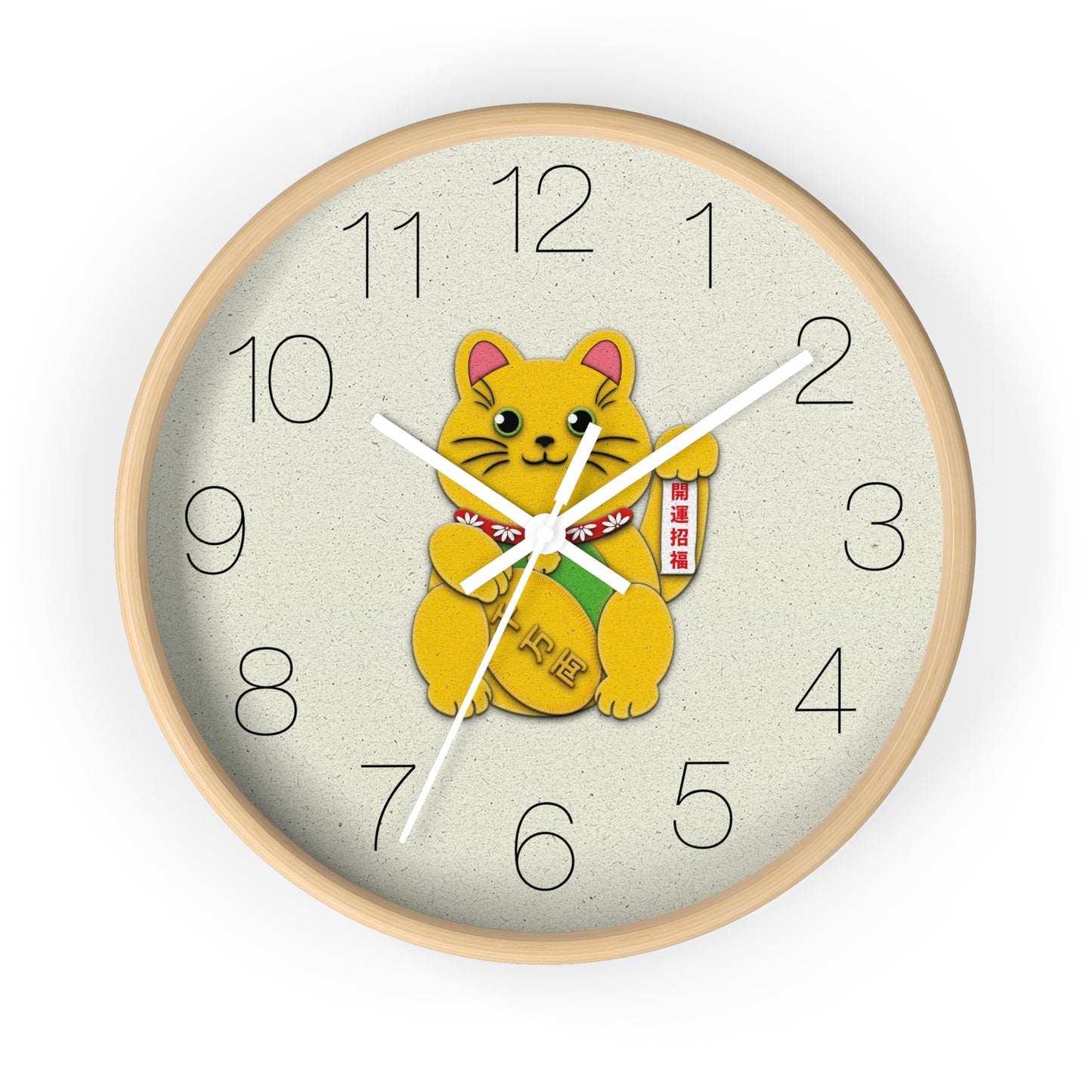 Gold Left Paw Maneki-Neko Attracting Customers and Opportunities Wall Clock - vrmediadecor.vrmedia.com.au