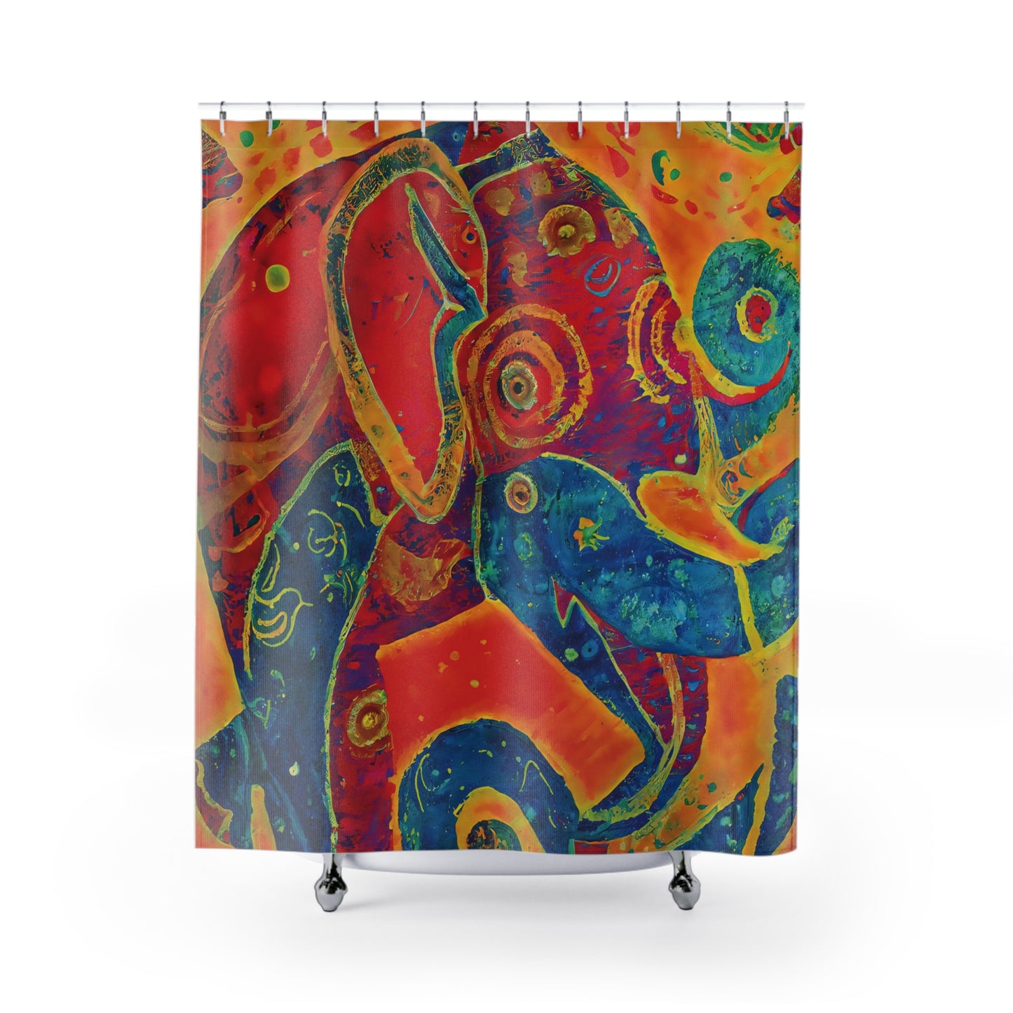 Elephant Regalia Shower Curtain - vrmediadecor.vrmedia.com.au