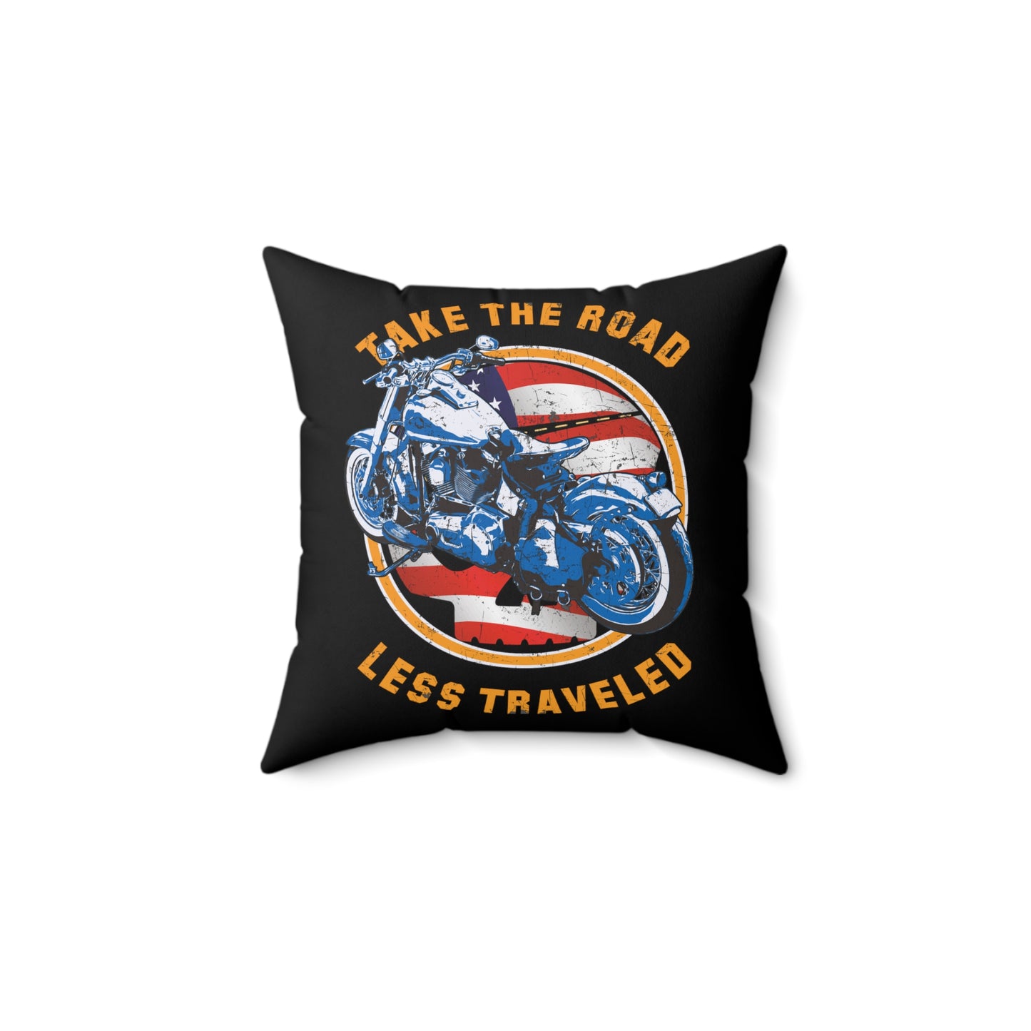 Take the Road Less Traveled Spun Polyester Square Pillow - vrmediadecor.vrmedia.com.au