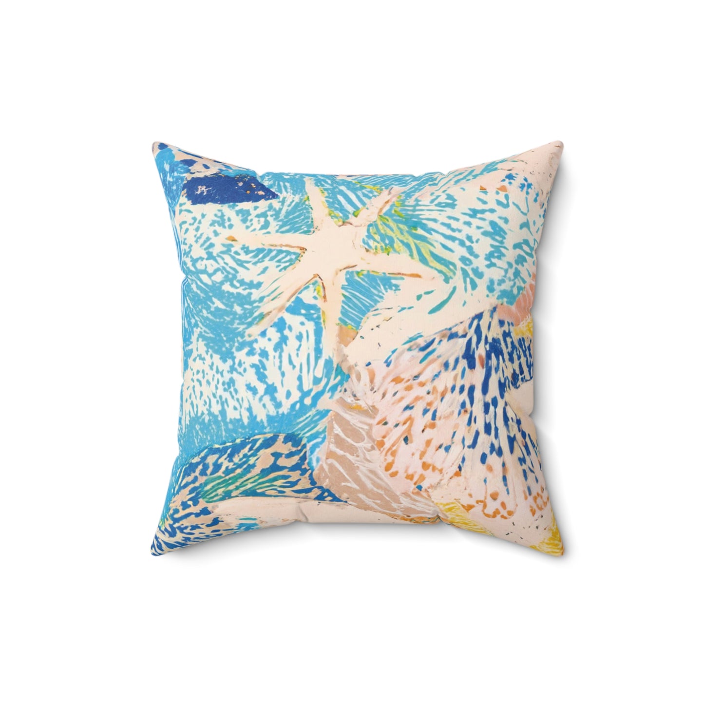 Starfish Spun Polyester Square Pillow