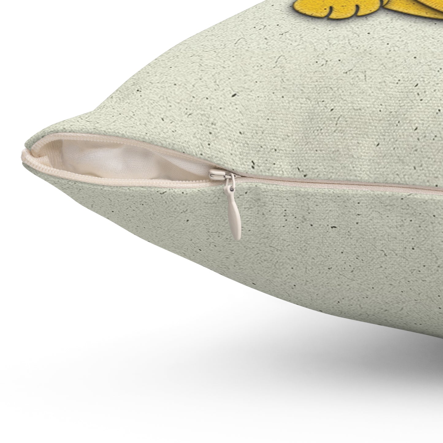 Gold Left Paw Maneki-Neko Spun Polyester Square Pillow