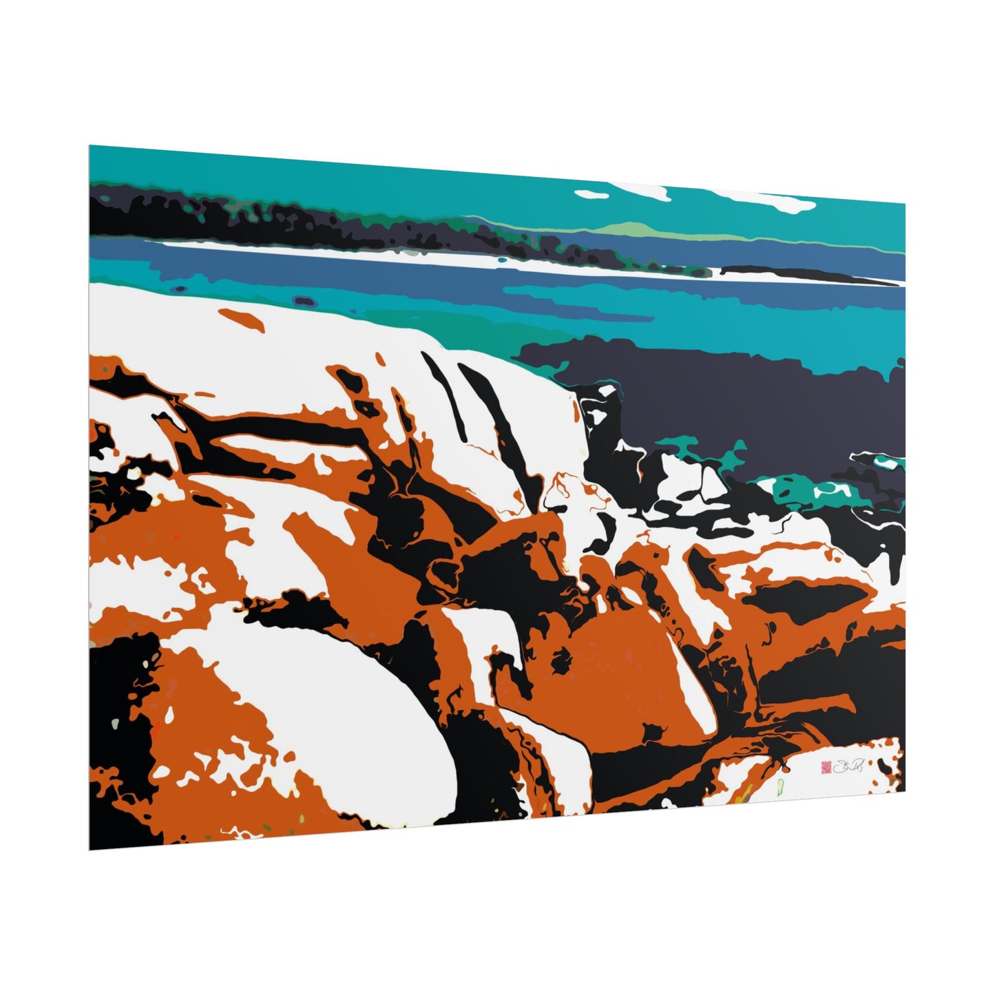 Bay of Fires - Minimalist Art Rolled Poster