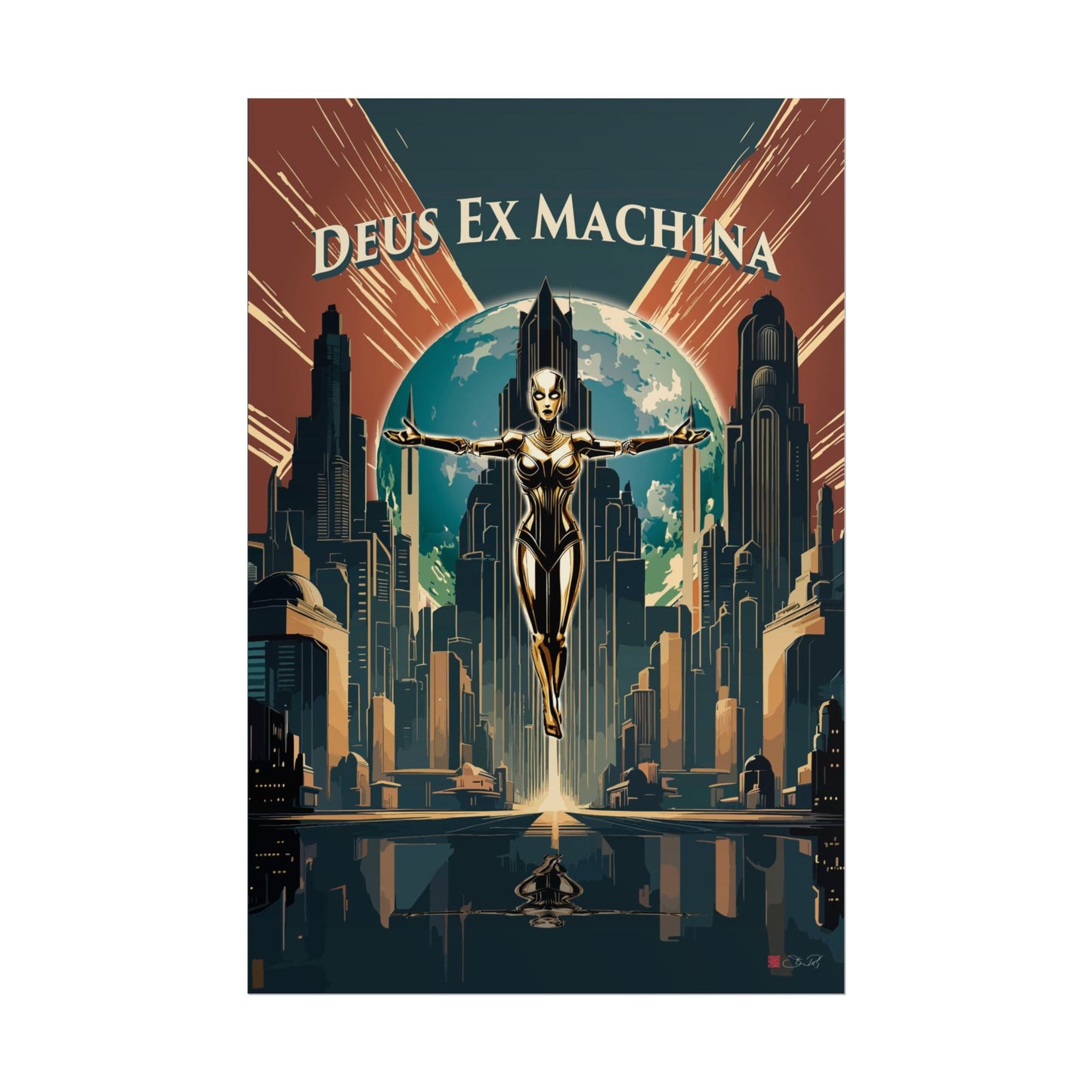 Deus Ex Machina - Art Deco Print Rolled Poster