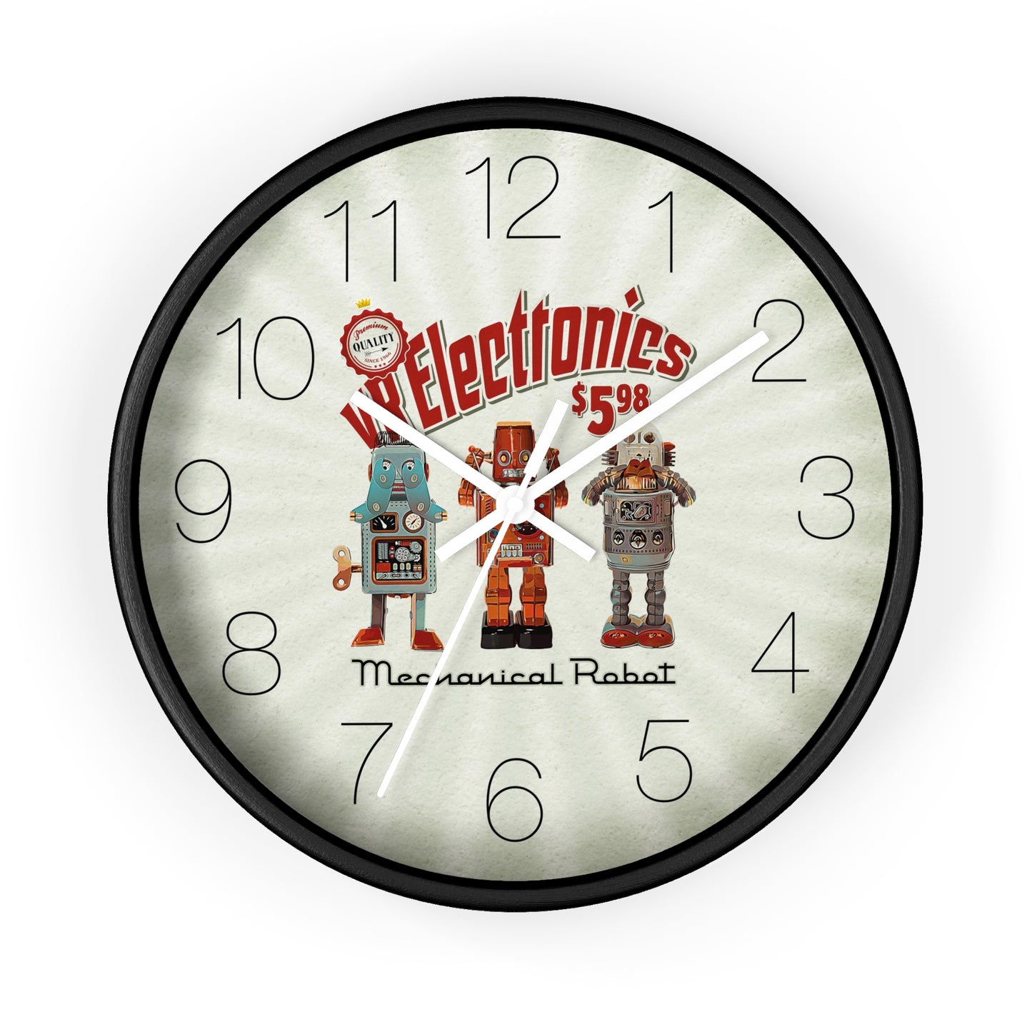 3 Wise Robots Wall Clock - vrmediadecor.vrmedia.com.au