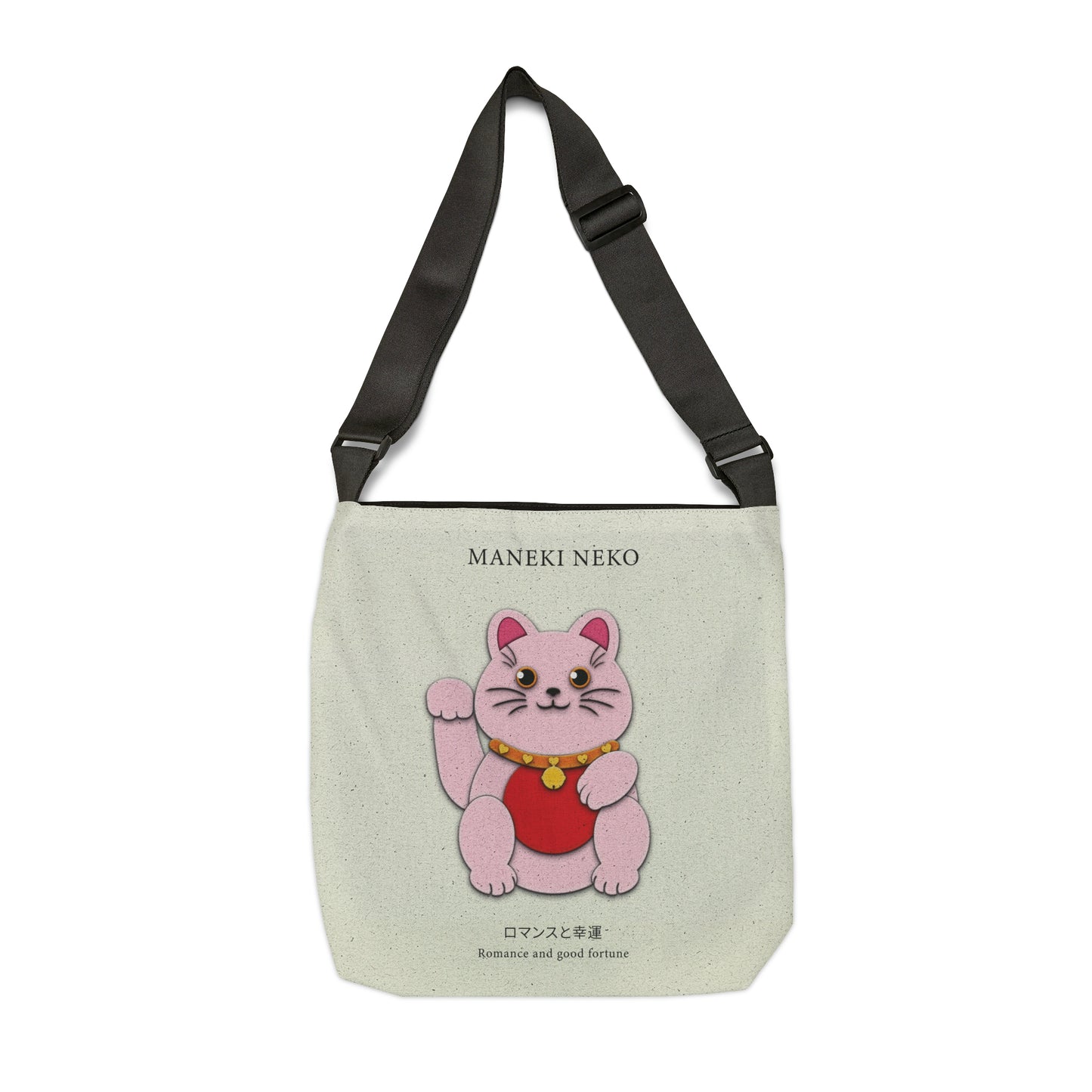 Pink Maneki Neko Adjustable Tote Bag