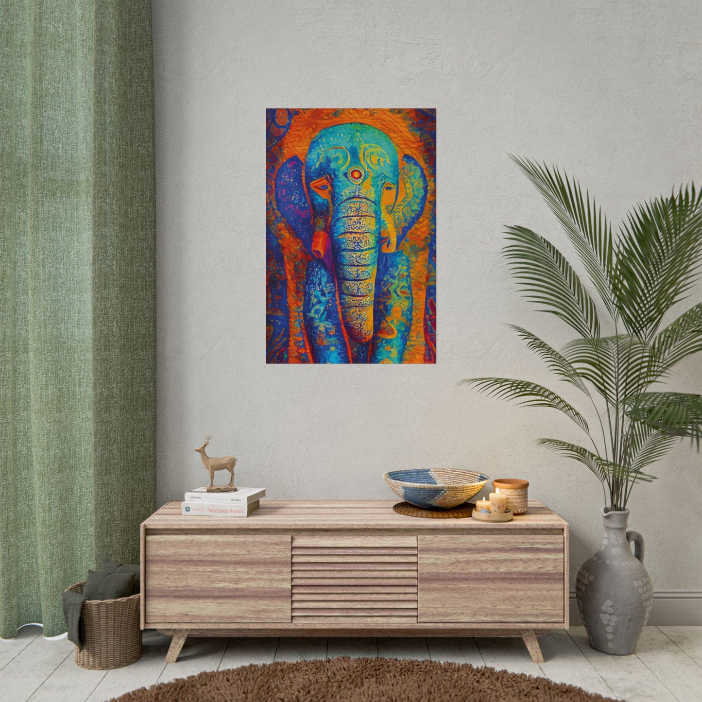 Mystic Mourning - Abstract Elephant Art Rolled Poster