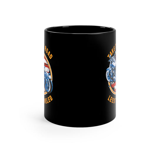 Take the road less traveled USA Black Version 11oz Black Mug