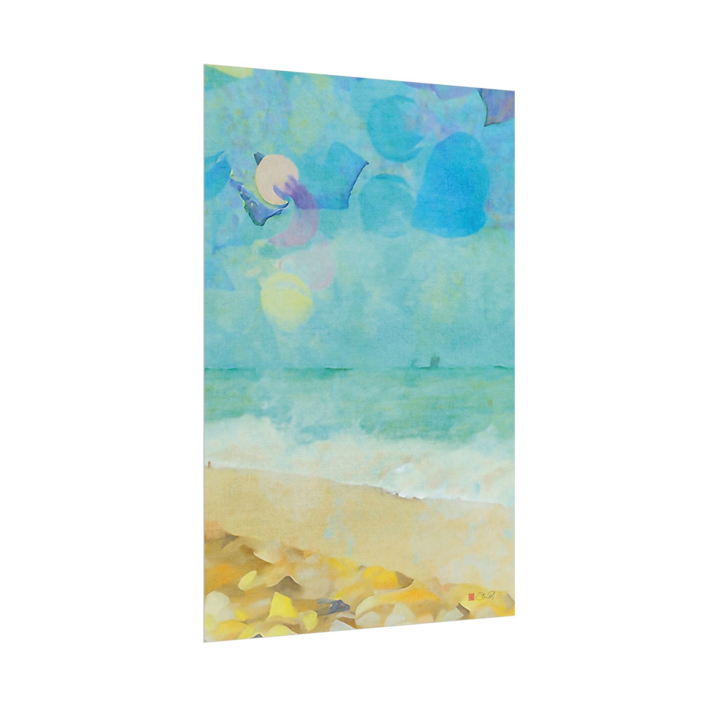 Beachcombing - Abstract Beach-Themed Print Rolled Poster