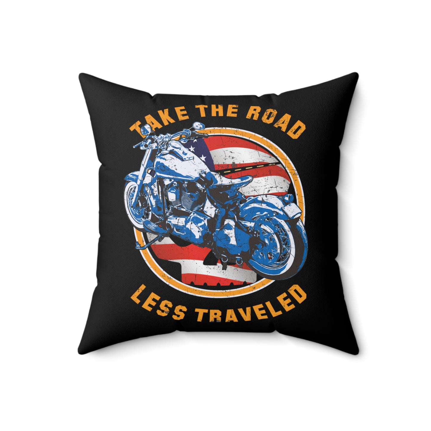 Take the Road Less Traveled Spun Polyester Square Pillow - vrmediadecor.vrmedia.com.au