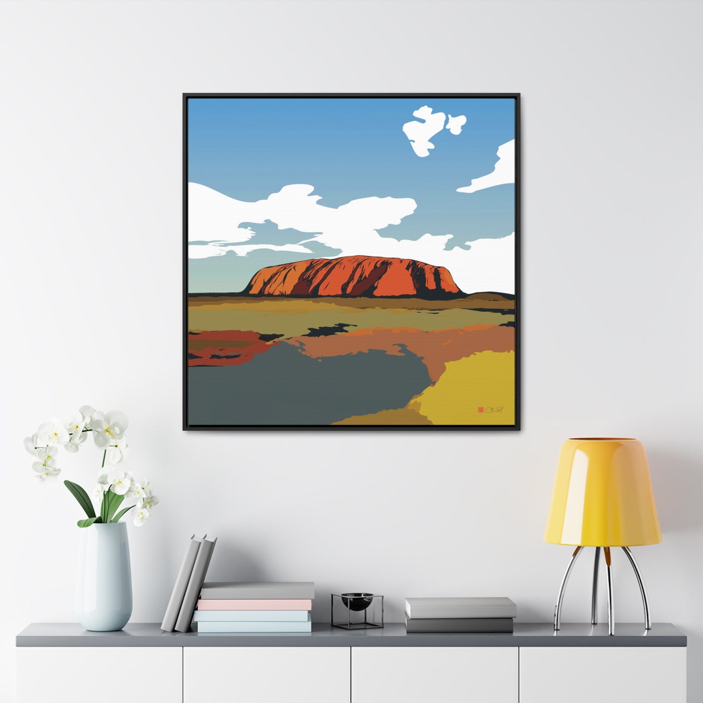 36x36" Framed Canvas Print: "Uluru Sunset. Northern Territory Australia" - vrmediadecor.vrmedia.com.au