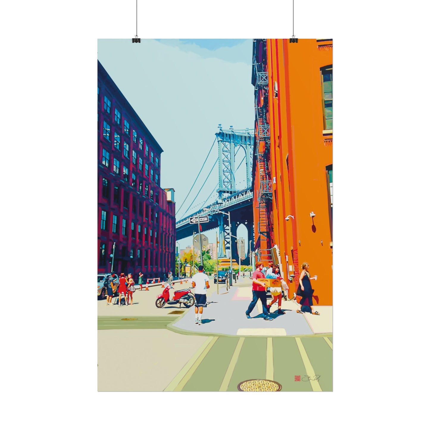 Summer in Dumbo - Minimalist Art Rolled Poster