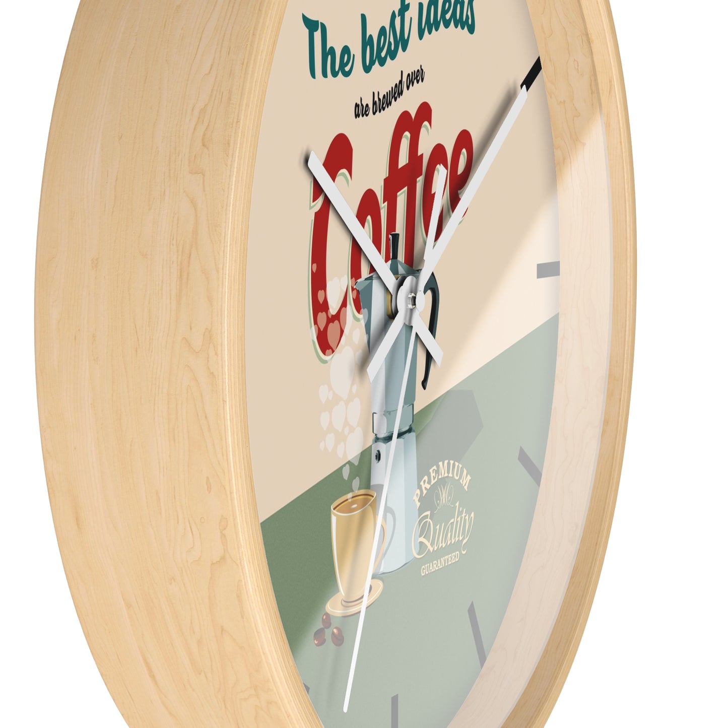 The Best Ideas are Brewed over Coffee Wall Clock - vrmediadecor.vrmedia.com.au