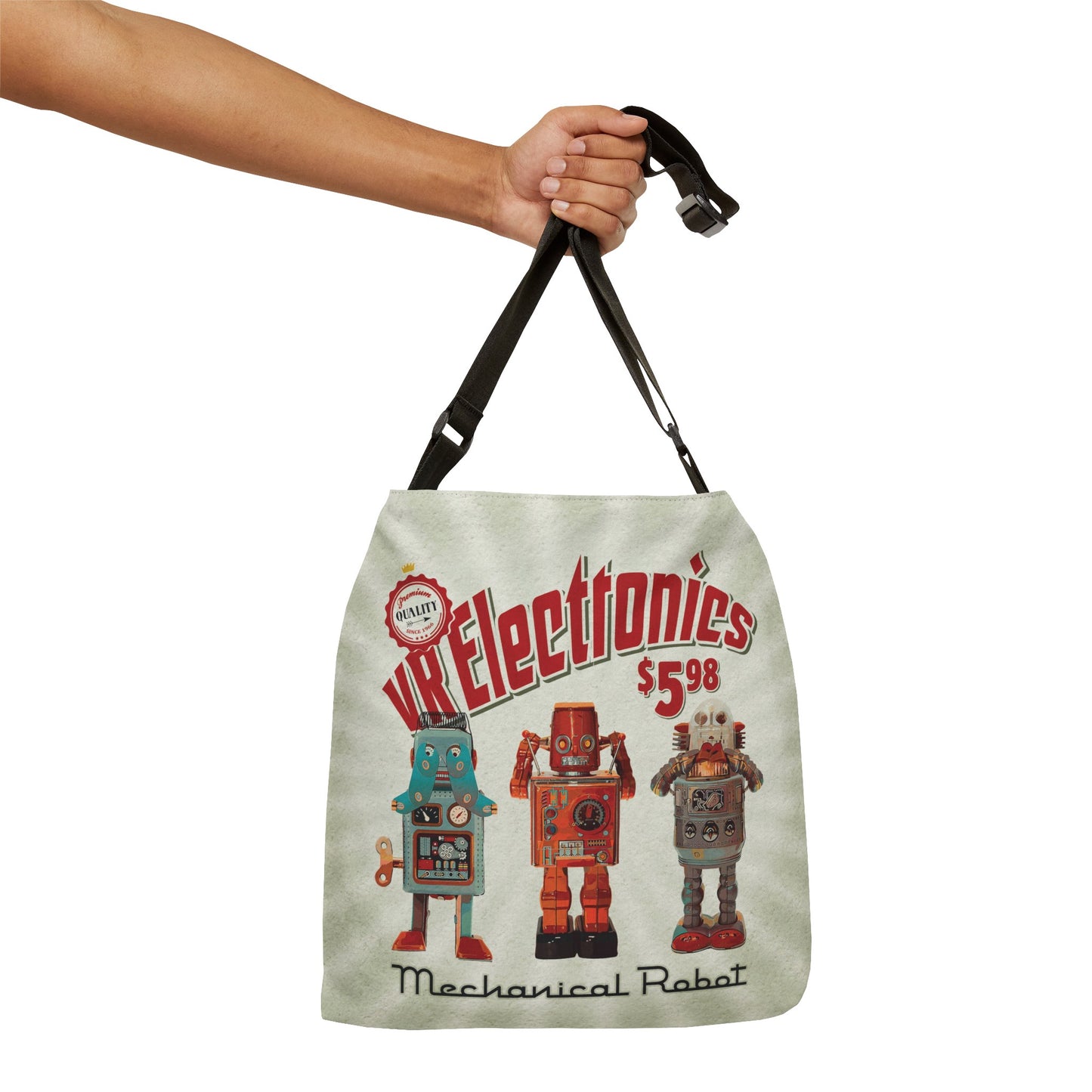 3 Wise Robots Adjustable Tote Bag