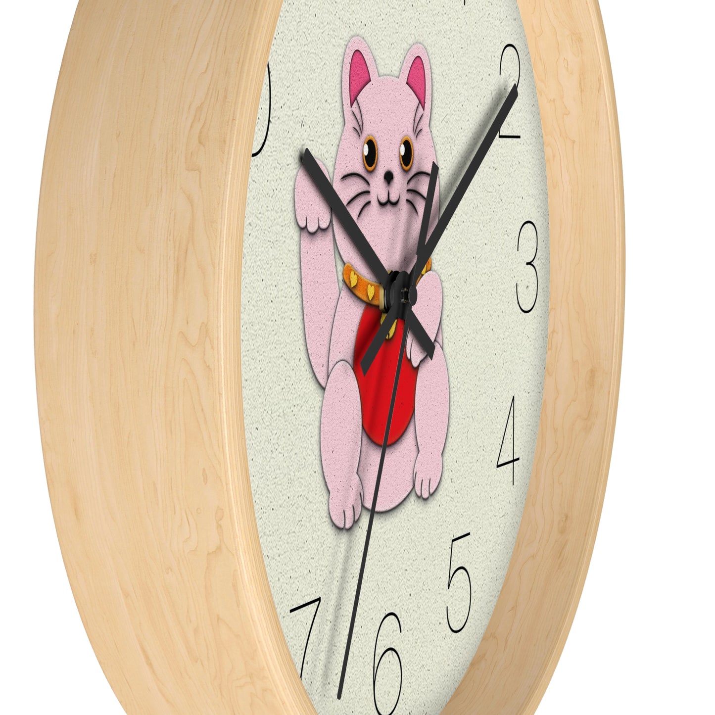 Pink Maneki-Neko Spreading Love and Romance Wall Clock - vrmediadecor.vrmedia.com.au