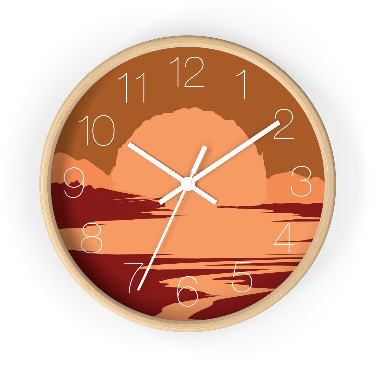 Sunset Landscape Wall Clock - vrmediadecor.vrmedia.com.au