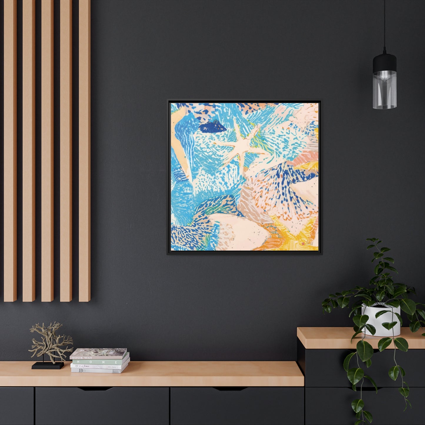 32x32" Framed Canvas: "Starfish"